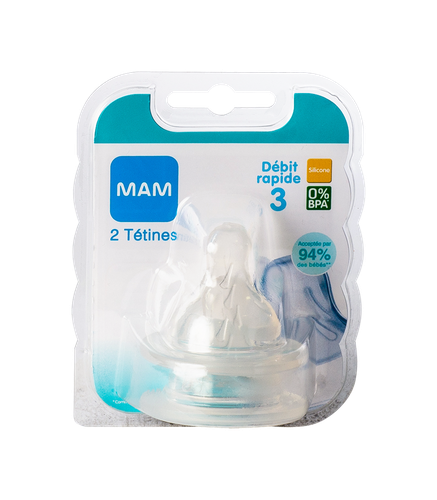 Image TETINE MAM SILICONE DEBIT 2 RAPIDE  3 VITESSES